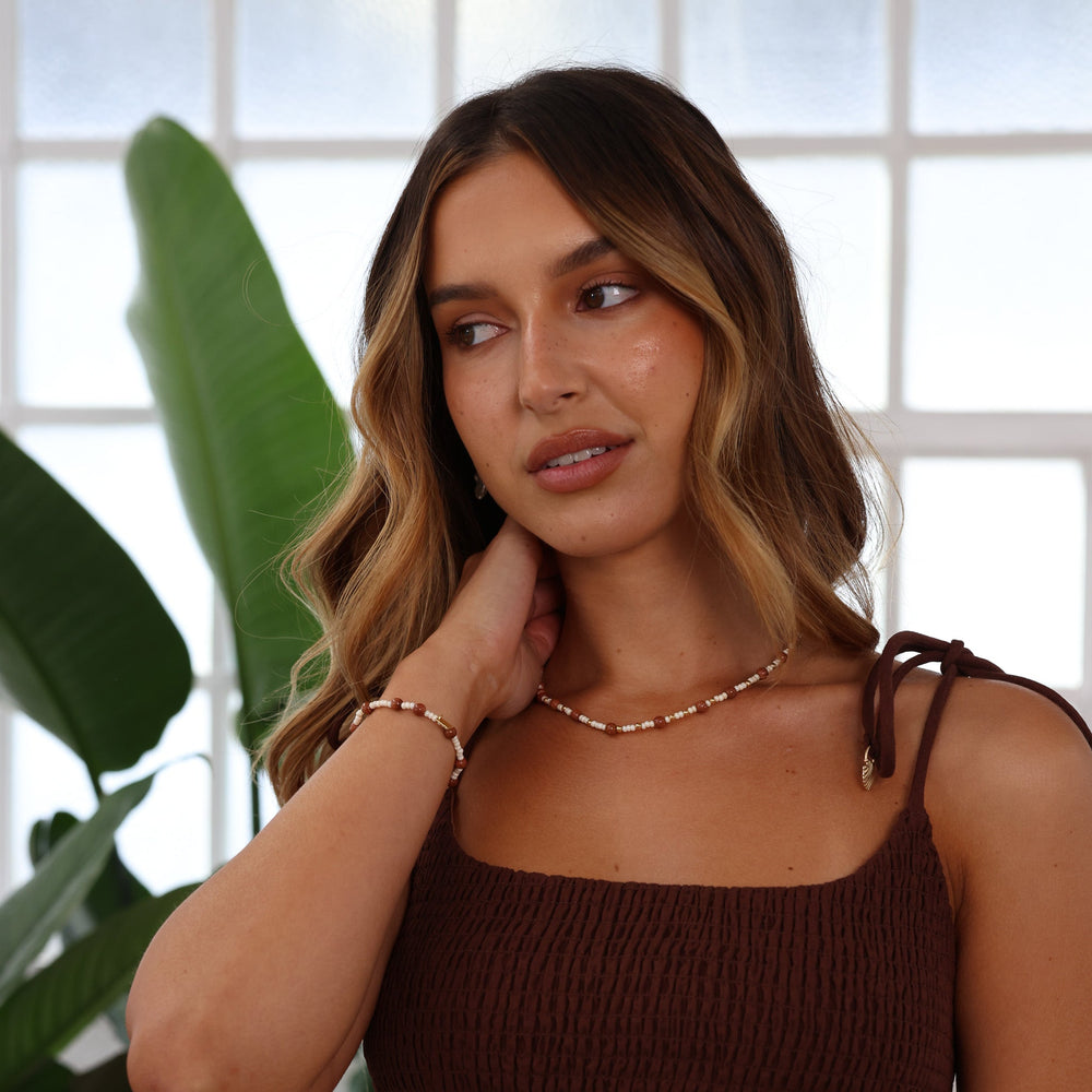 Beaded Gem Necklace - Coco