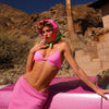Underwire Triangle B-C Cup Bikini Top - Pink Diva