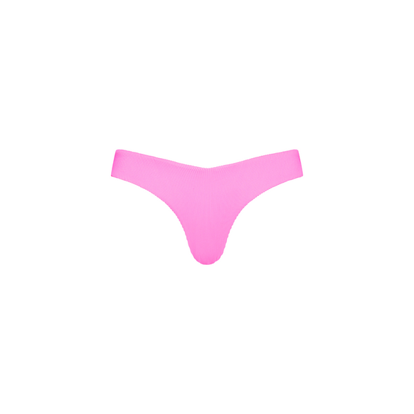 Cheeky V Bikini Bottom - Bubblegum Pink Ribbed