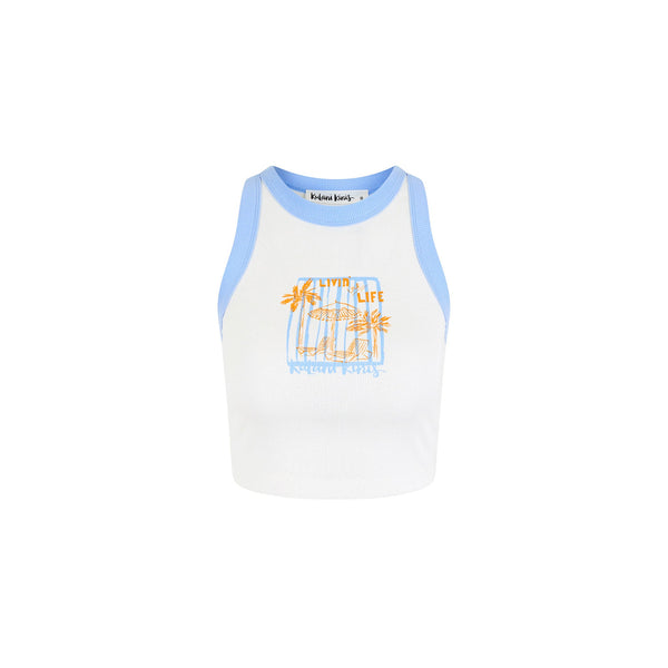 Bind Crop Tank Top - Sunny Daze