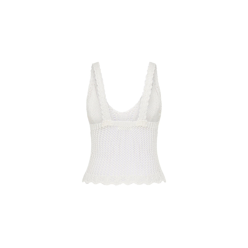 Crochet Knit Cami - Ivory