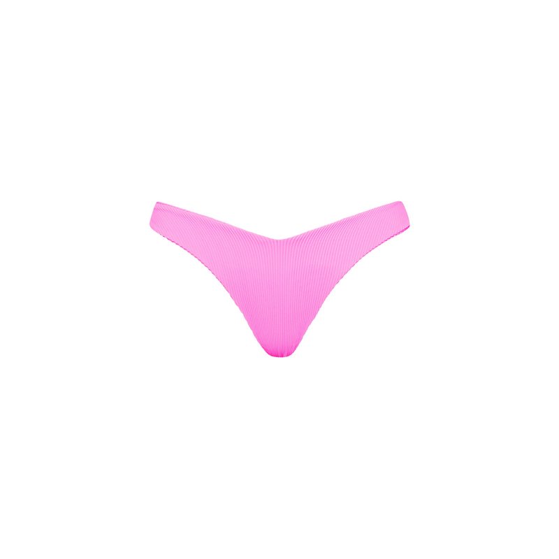 Y Cheeky Bikini Bottom - Bubblegum Pink Ribbed