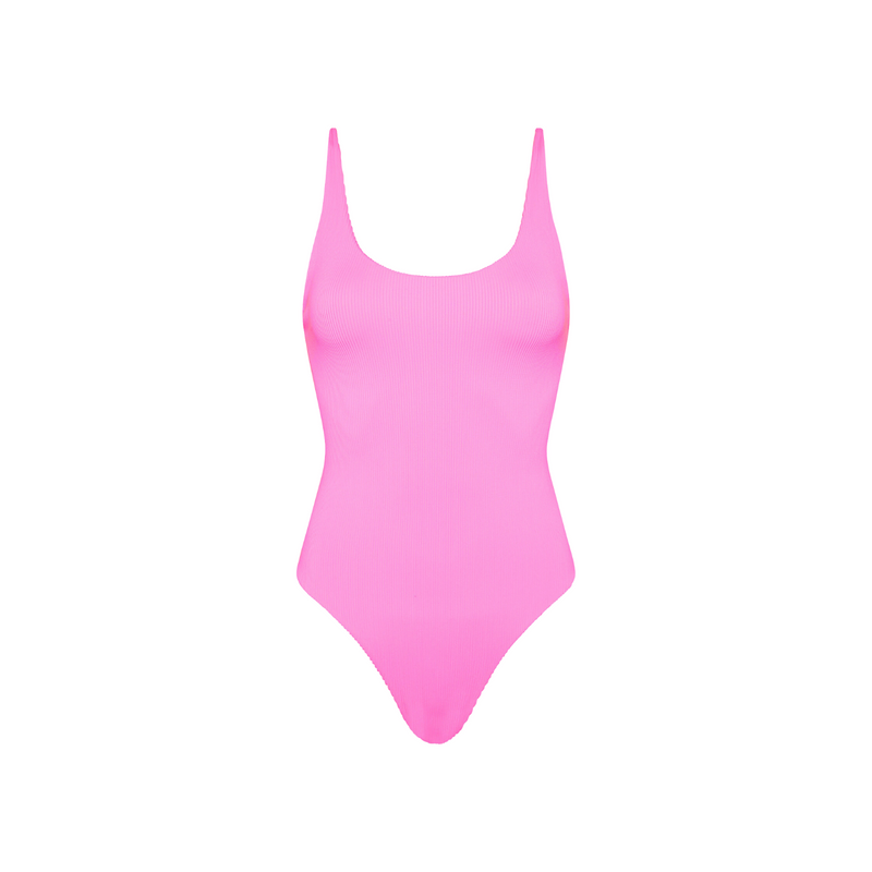 One Piece Swimwear - Bubblegum Pink Ribbed