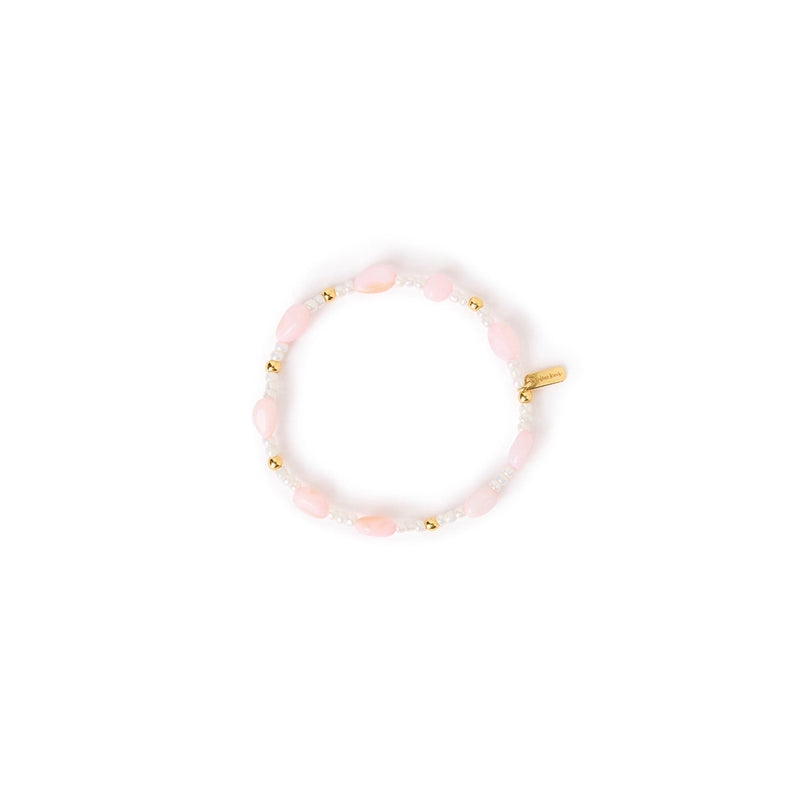 Beaded Stretch Bracelet - Pink Opal