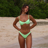 Minimal Full Coverage Bikini Bottom -  Luau Lime Ribbed