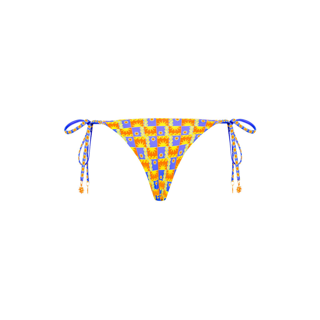 Thong Tie Side Bikini Bottom - Sunburst