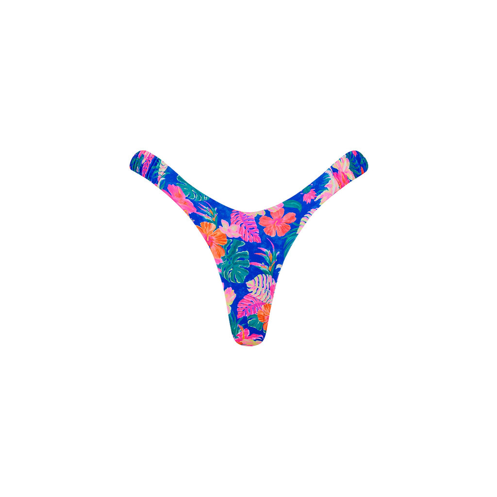 Retro Y Thong Bikini Bottom - Electric Palms