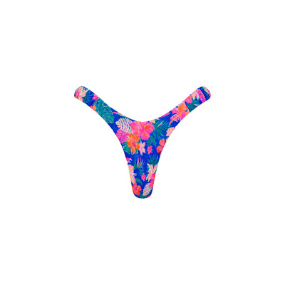 Retro Y Thong Bikini Bottom - Electric Palms