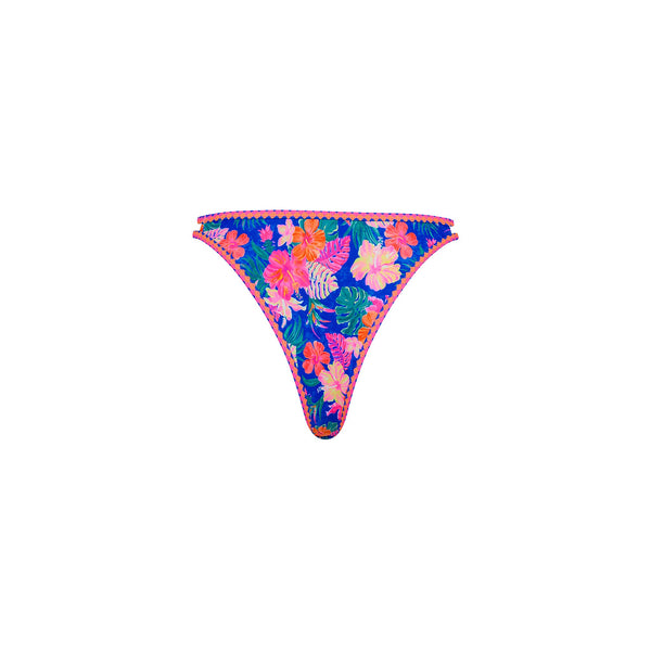 Twin Strap Cheeky Bikini Bottom - Electric Palms