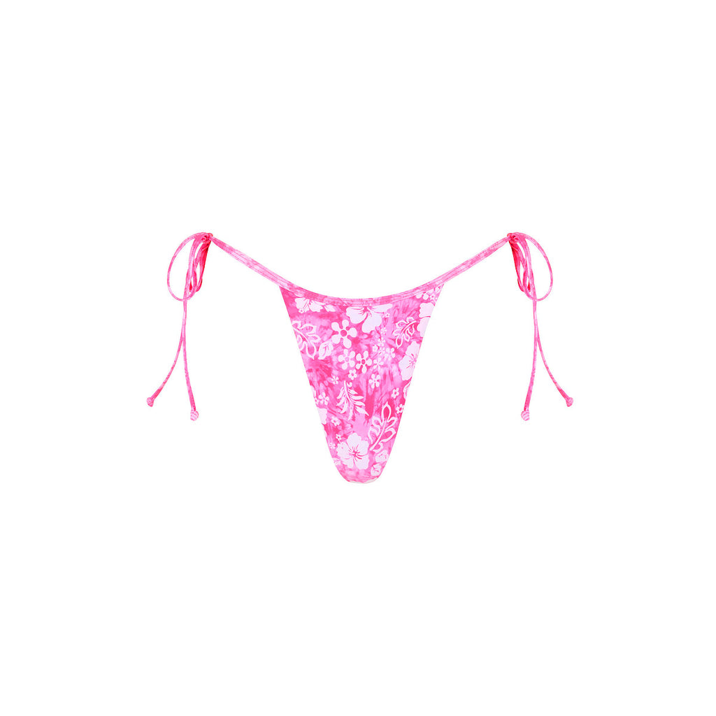 Micro Thong Tie Side Bikini Bottom - Island Blush