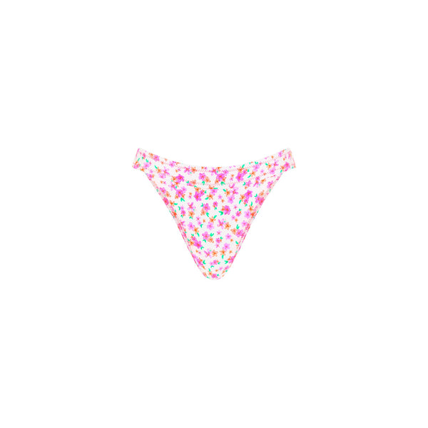 Wide Band Mid Full Coverage Bikini Bottom - Flamingo Flora