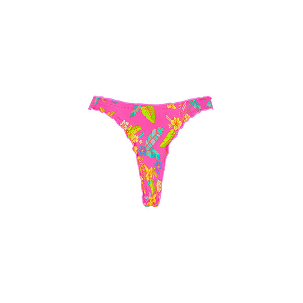 Lettuce Edge Thong Bikini Bottom - Viva Vacation