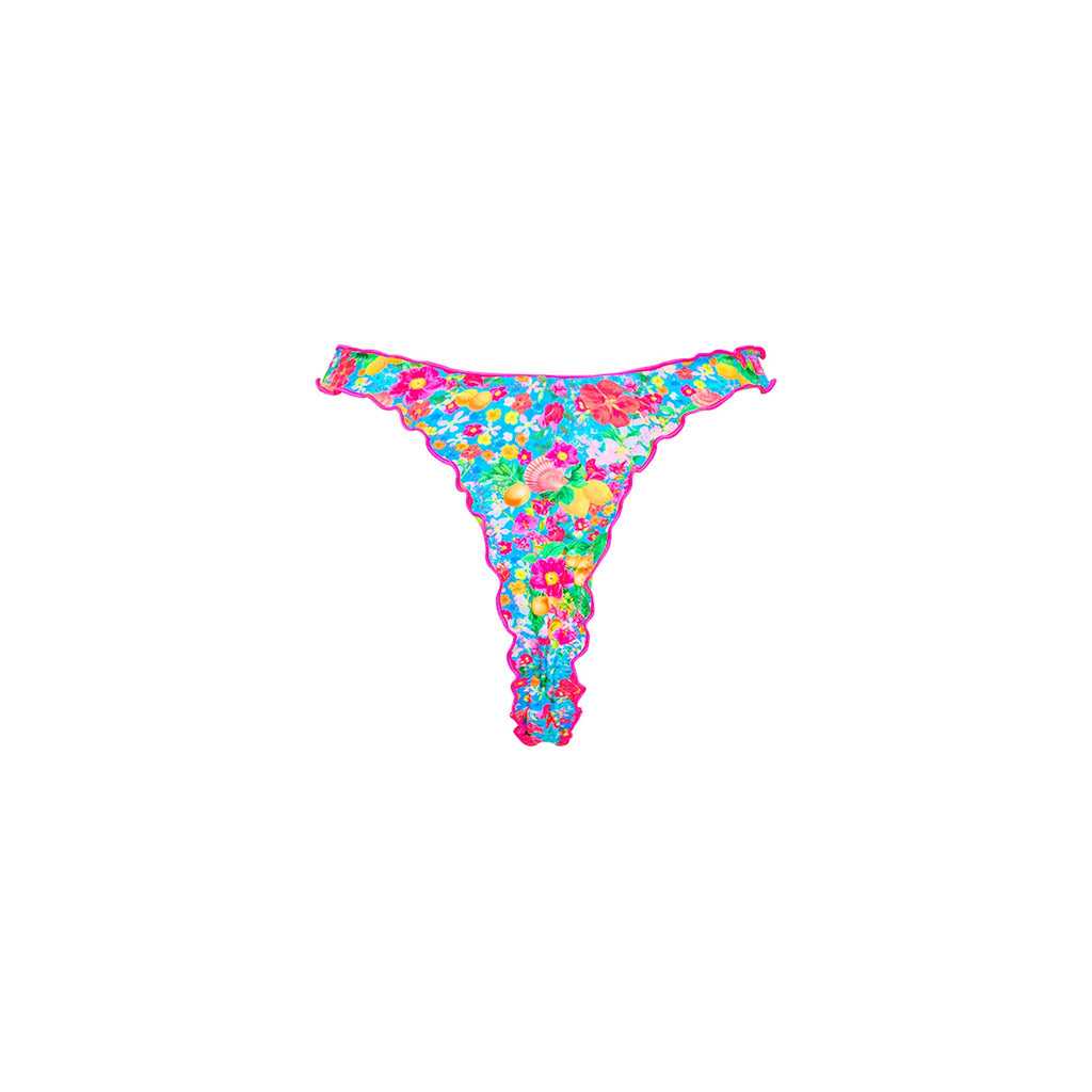 Lettuce Edge Thong Bikini Bottom - Mermaid Garden