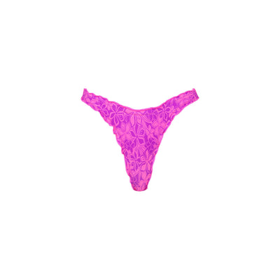 Lettuce Edge Thong Bikini Bottom - Bubble Berry