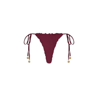 Lettuce Edge Thong Tie Bikini Bottom - Sangria