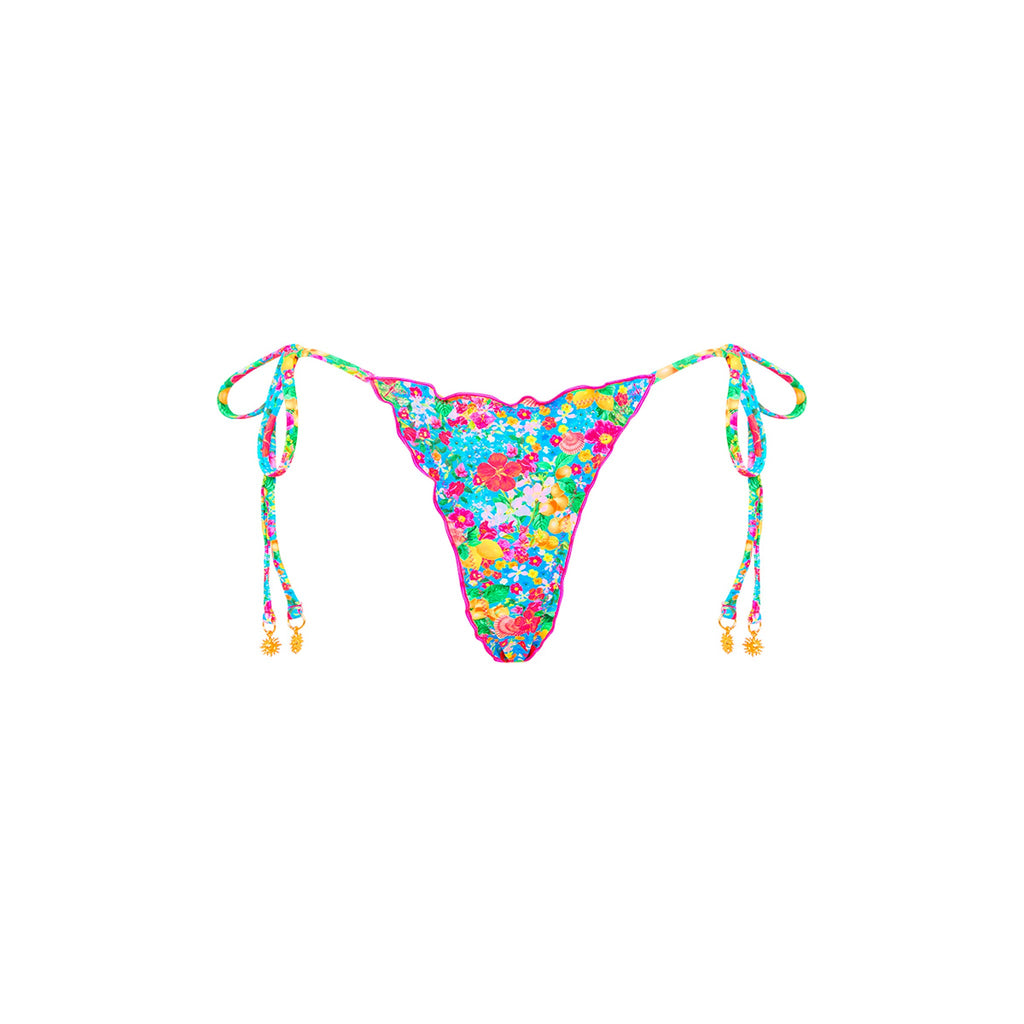 Lettuce Edge Thong Tie Bikini Bottom - Mermaid Garden