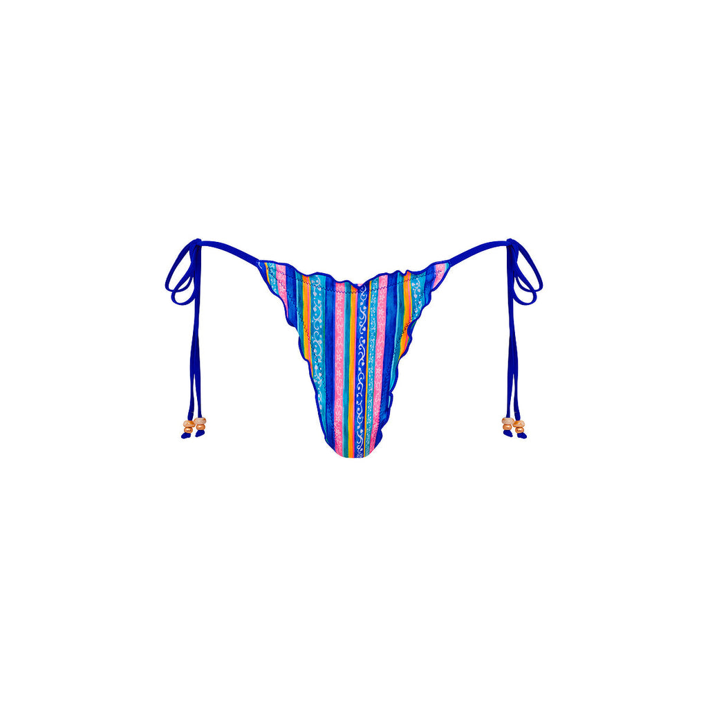 Lettuce Edge Thong Tie Bikini Bottom - Lone Ranger