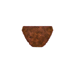Bas de bikini à couvrance totale et bords ondulés - Rose sauvage