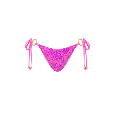 Ring Cheeky Tie Bikini Bottom - Bubble Berry
