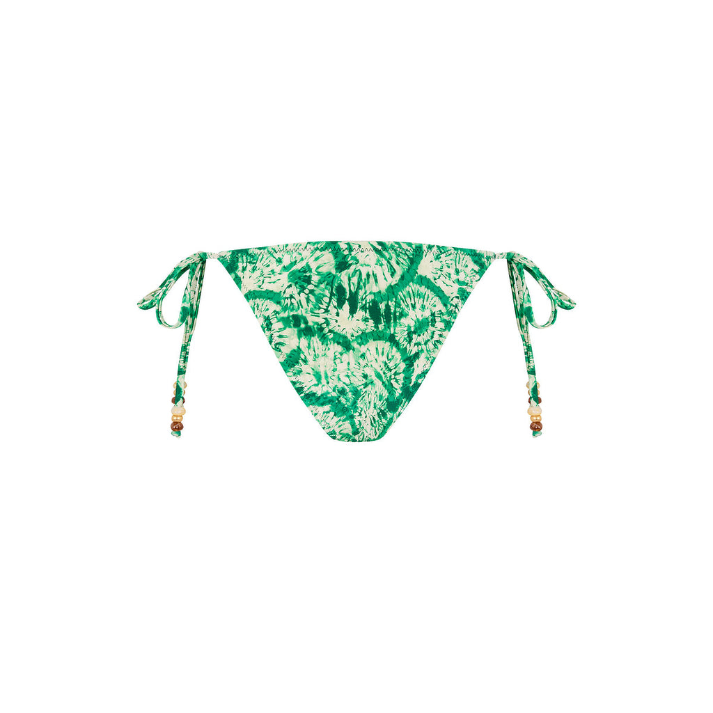 Dipped Cheeky Tie Bikini Bottom - Emerald Tides