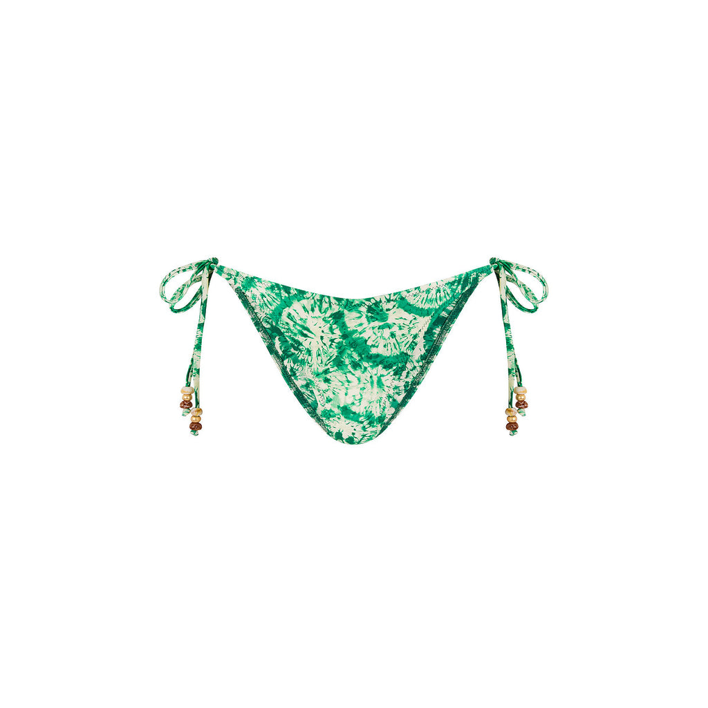 Dipped Cheeky Tie Bikini Bottom - Emerald Tides