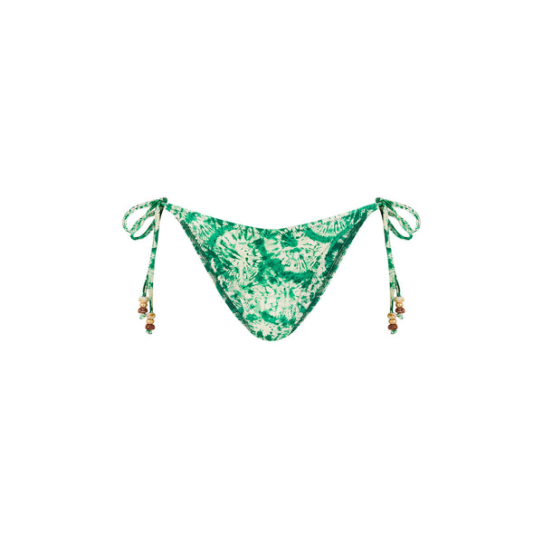 Dipped Cheeky Tie Bikini Bottom - Emerald Tides