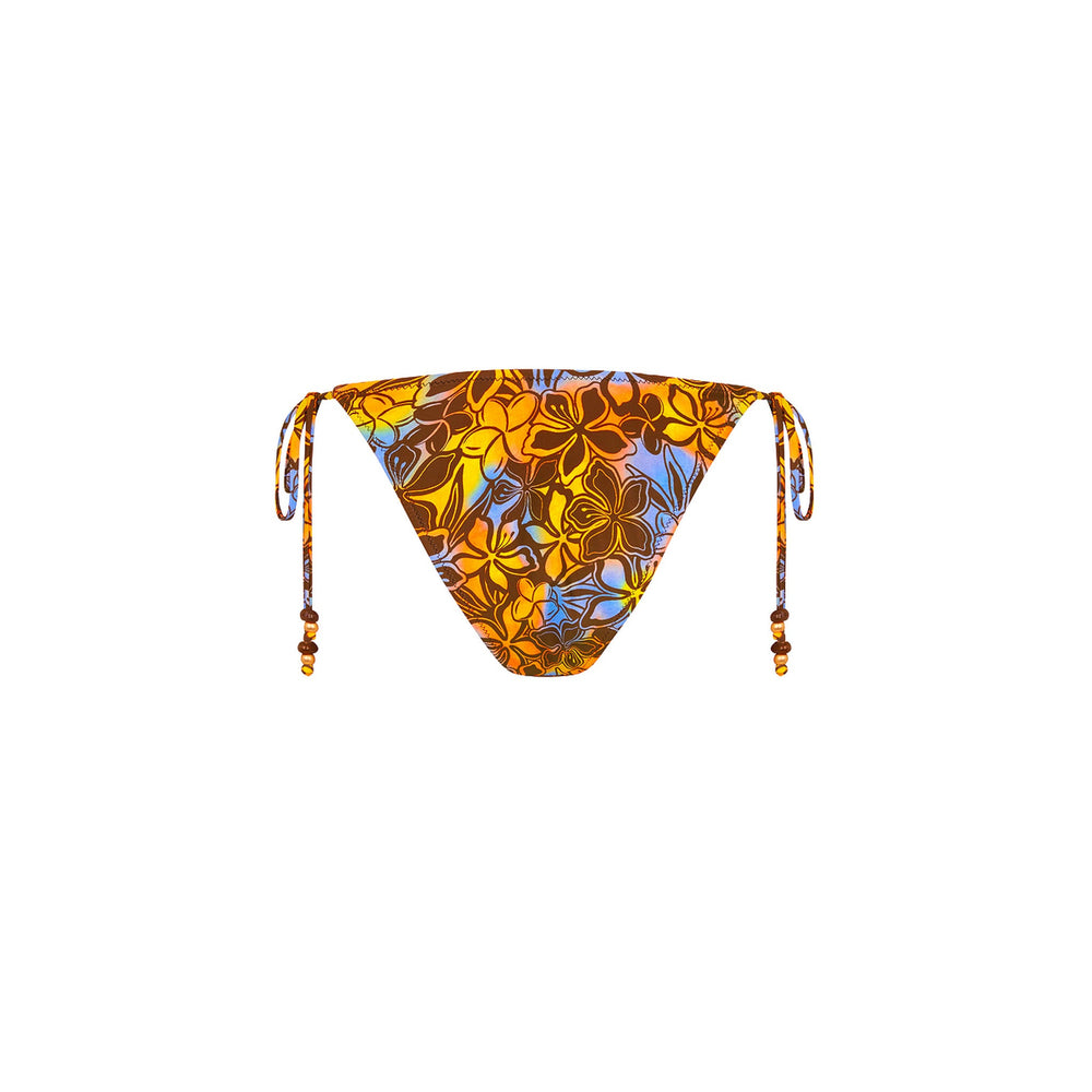 Dipped Cheeky Tie Bikini Bottom - Frangipani Fizz