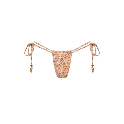 Tie Ruched Thong Bikini Bottom - Wild Skies