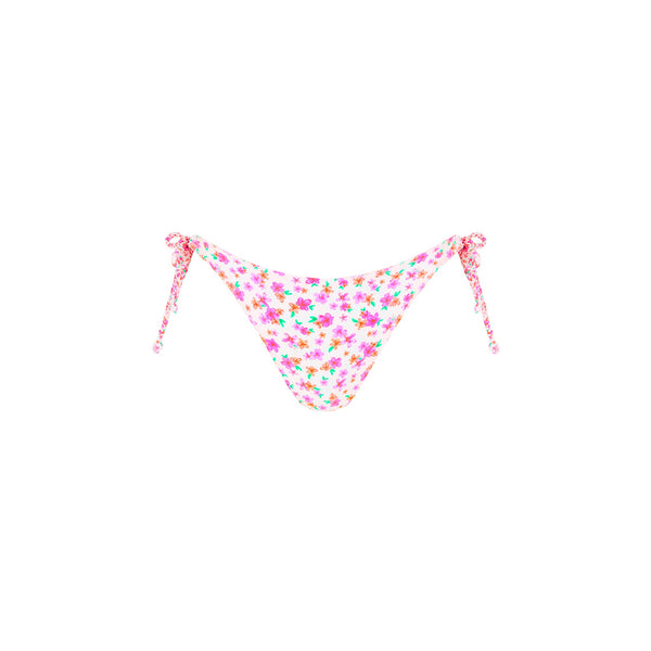 Braided Tie Classic Cut Bikini Bottom - Flamingo Flora