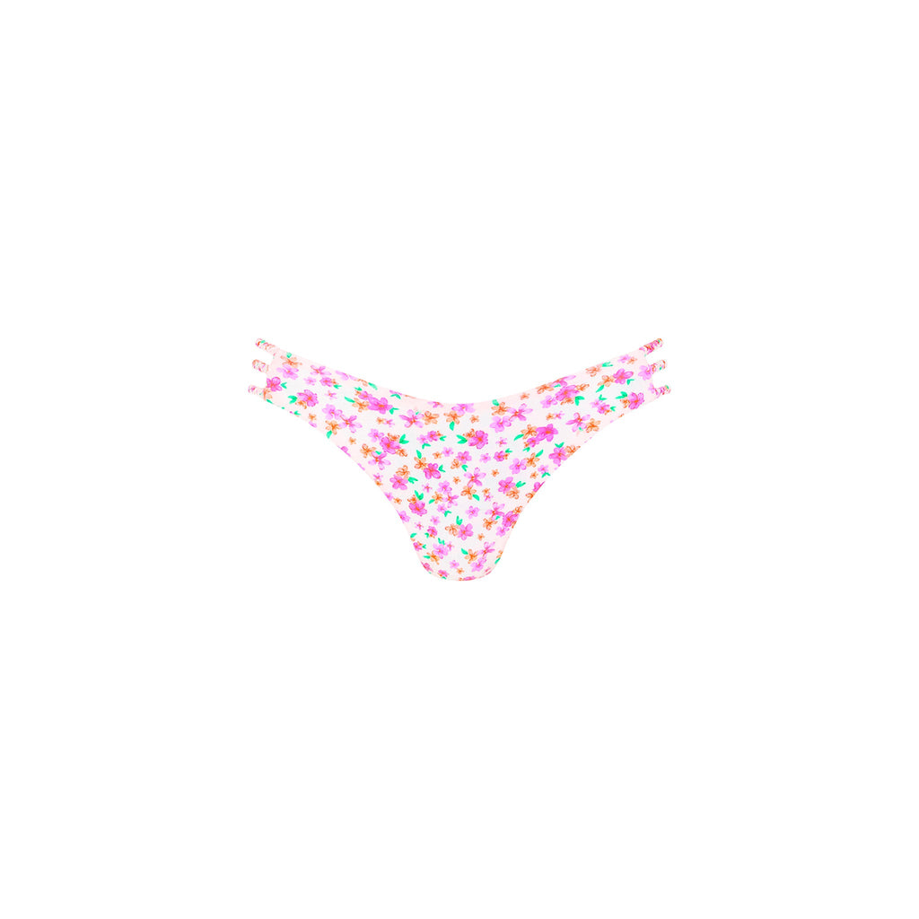 Multi Braided Cheeky Bikini Bottom - Flamingo Flora