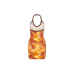 Mini-robe bustier coupe plongeante - Vacances rétro