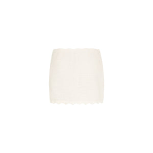 Gestrickter Sarong mit Wellenkante – Whipped White