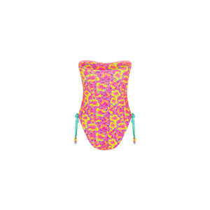 Gerüschtes Bandeau Classic Cut Badeanzug - Sun Pop