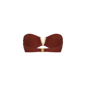 Mega V Trägerloses Bandeau-Bikinioberteil – Zimtzucker
