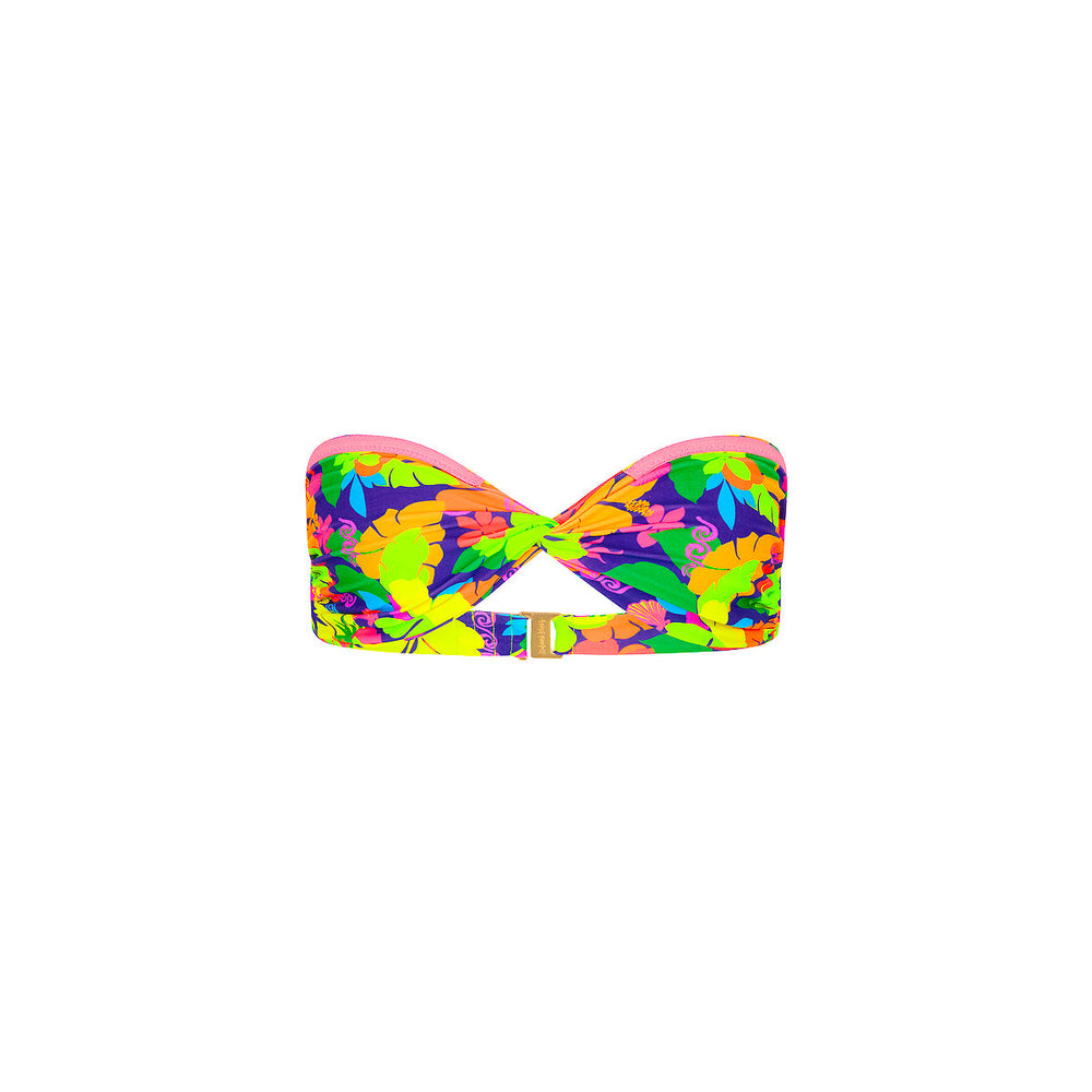 Twist Bandeau Bikini Top - Neon Sunset