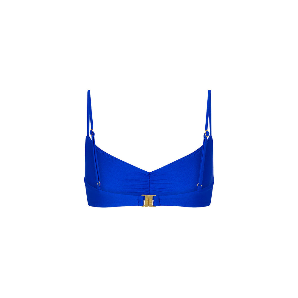 Gathered Mini Crop Bikini Top - Blue Lagoon