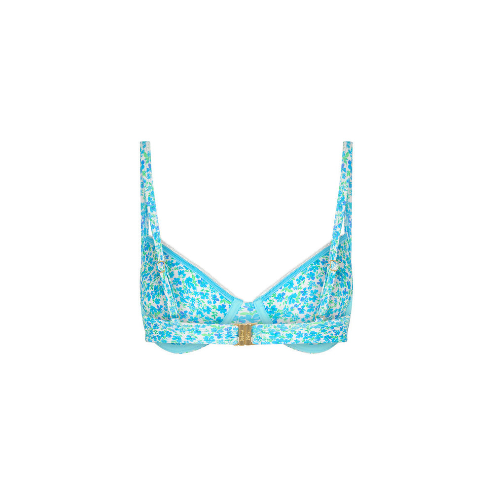 Decorative Ditzy Underwire Bikini Top - Ocean Aura