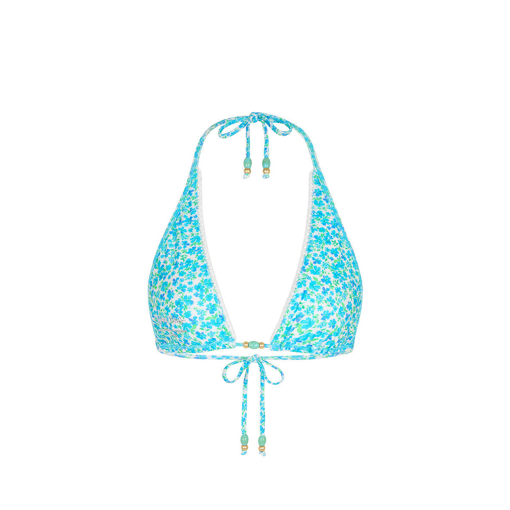 Decorative Bind Halter Bikini Top - Ocean Aura