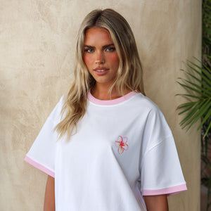 Boyfriend-Bindeshirt – Hibiscus Paradise