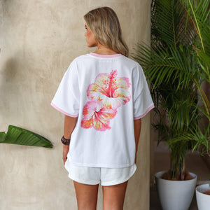 Boyfriend-Bindeshirt – Hibiscus Paradise