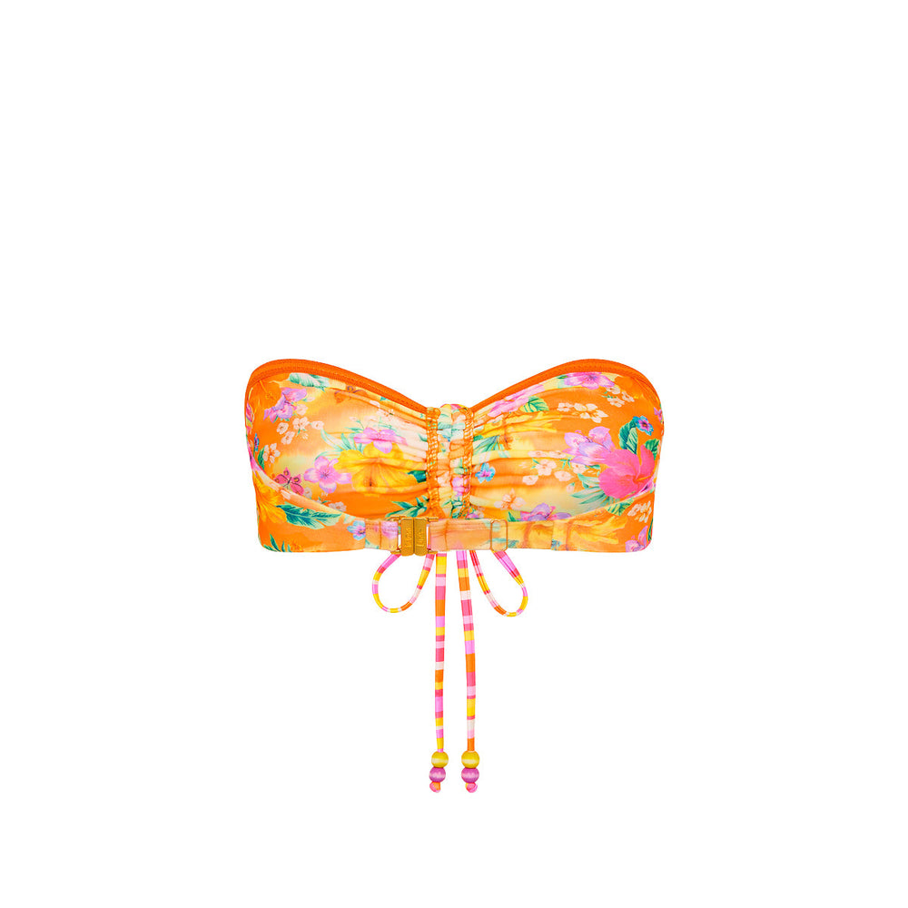 Ruched Tie Bandeau Bikini Top - Peachy Pocket