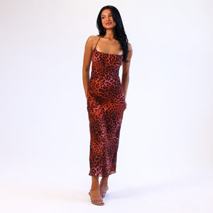 Chiffon-Maxikleid - Leoparden-Lasso