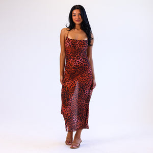 Chiffon-Maxikleid - Leoparden-Lasso