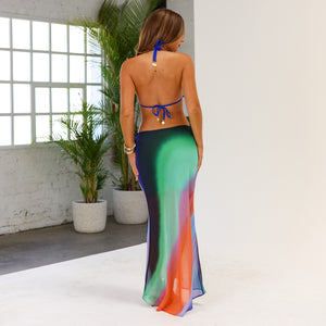 Chiffon-Maxirock mit seitlicher Bindebandage - Spellbound Swirl