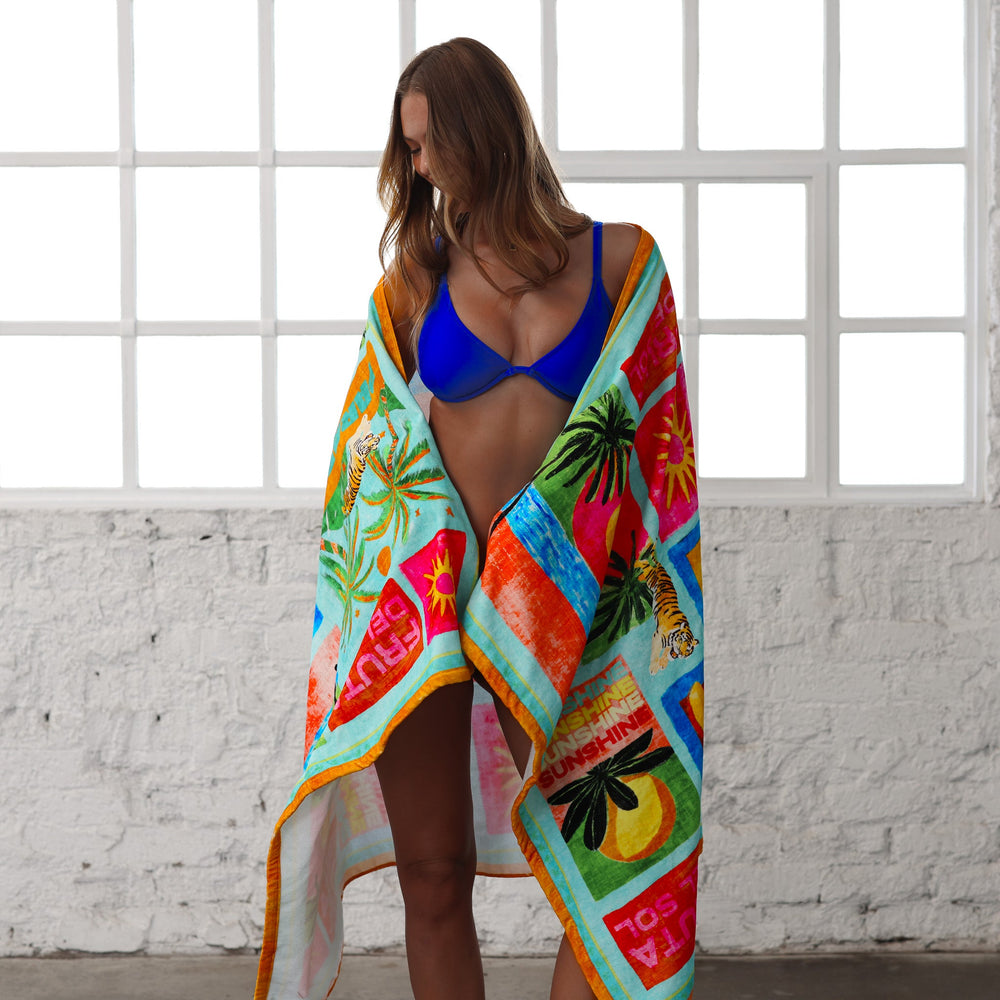 Cotton Beach Towel - Ocean Honey