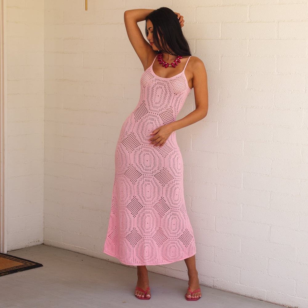 Crochet Lace Knit Maxi Dress