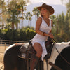 Crochet V Neck Maxi Dress - Ivory