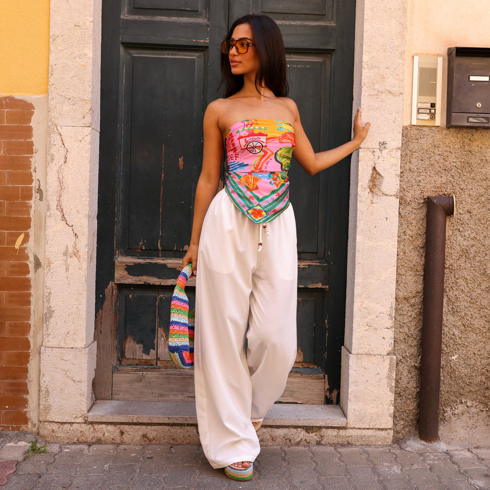 Drawstring Summer Pants - Whipped White