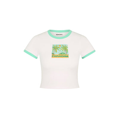Bedrucktes Crop-Baby-Tee - Ocean Honey
