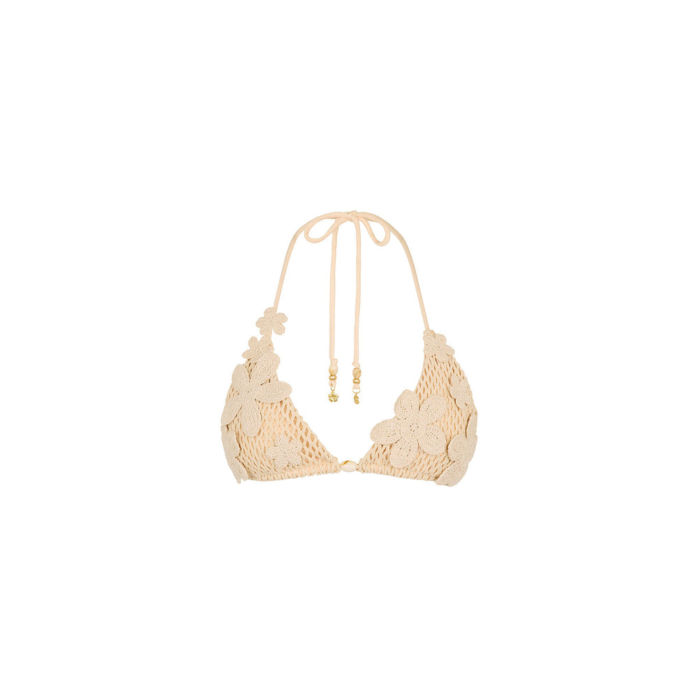 Applique Crochet Halter Top - Sunset Shell